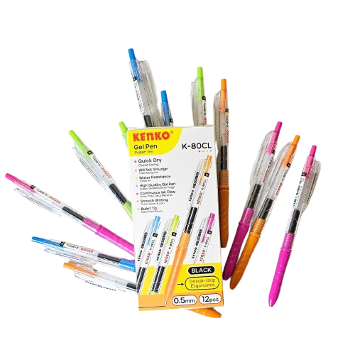 

Gel Pen / Pulpen Kenko K-80CL 0.5mm Hitam (PACK)