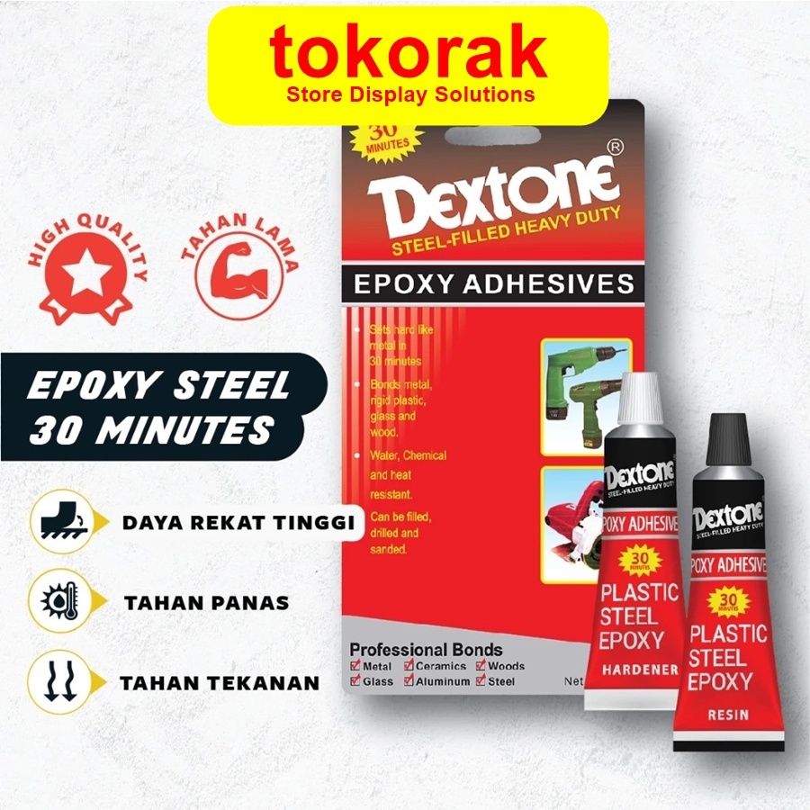 LEM EPOXY DEXTONE 30 MENIT 48 GRAM LEM CAMPUR LEM BESI SERBAGUNA