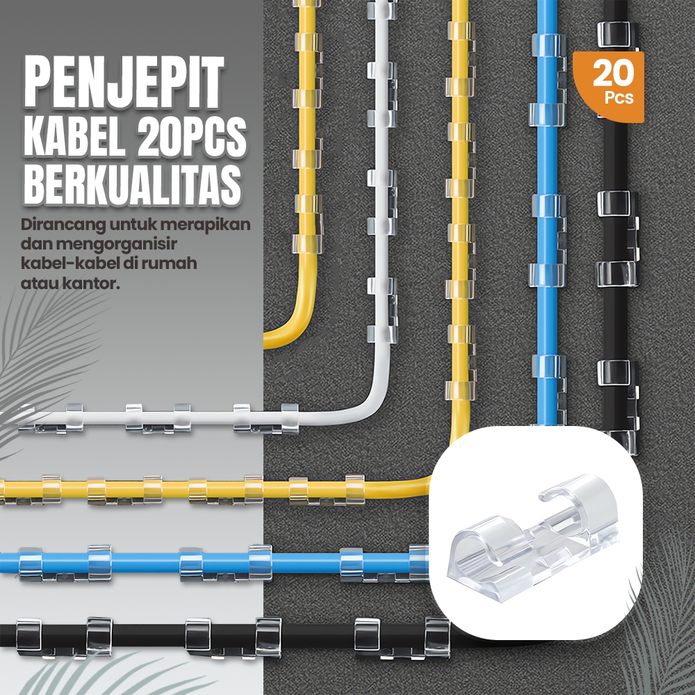 Alat Penata Kabel-Merapikan Kabel Berantakan Rumah Tempel di Meja/Dinding Tahan Lama Tidak Terlihat
