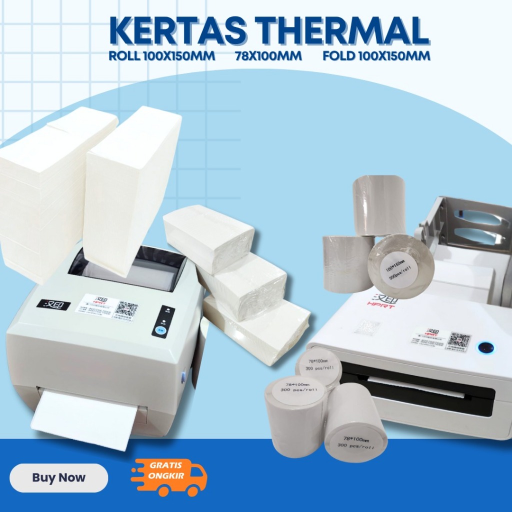 

Kertas Label Stiker Thermal Roll (gulung) A6 dan A7 & Fold (lipat) A6
