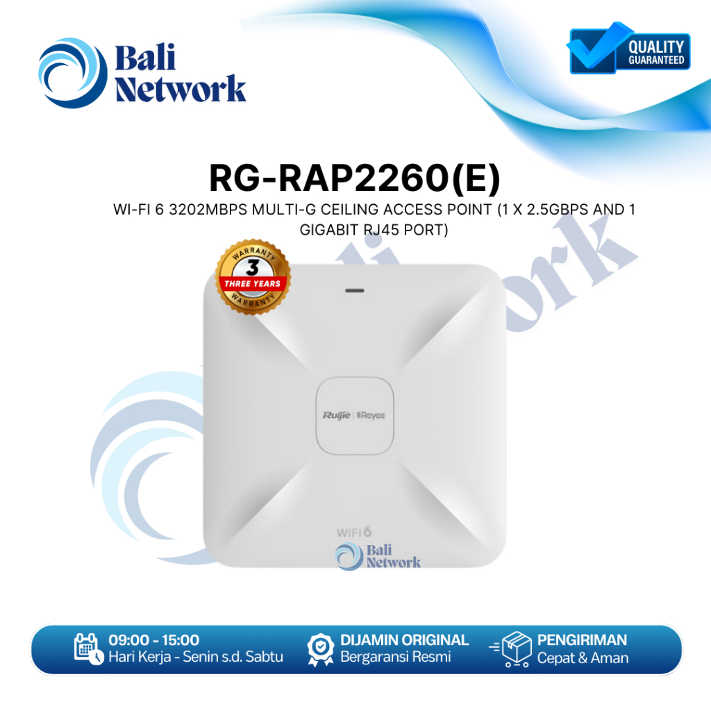 RUIJIE REYEE RG-RAP2260E  WIFI6 INDOOR ACCESS POINT