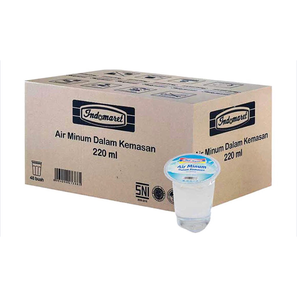 

air minum dalam kemasan cup gelas INDOMARET dus murah