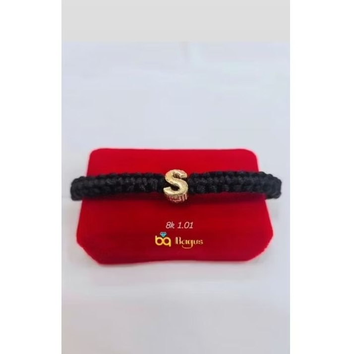 Charm/Liontin insial S + Gelang Tali k375/8k