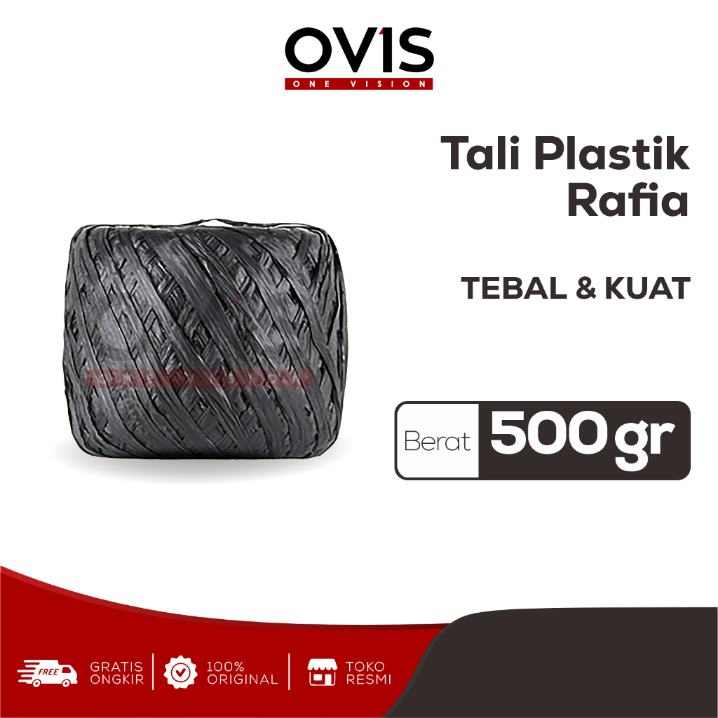 

Tali Rafia OVIS Plastik Gulungan 500 Gram