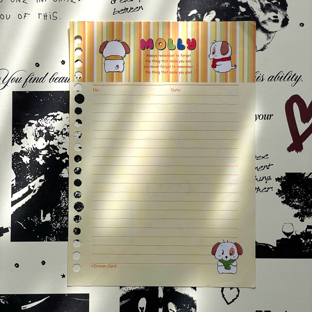 

[HARGA PER LEMBAR, MIN 6 PCS, BISA MIX] Kertas Binder/Loose Leaf Dream Card Molly, Rainbow, dan Bunnies Minor Defect