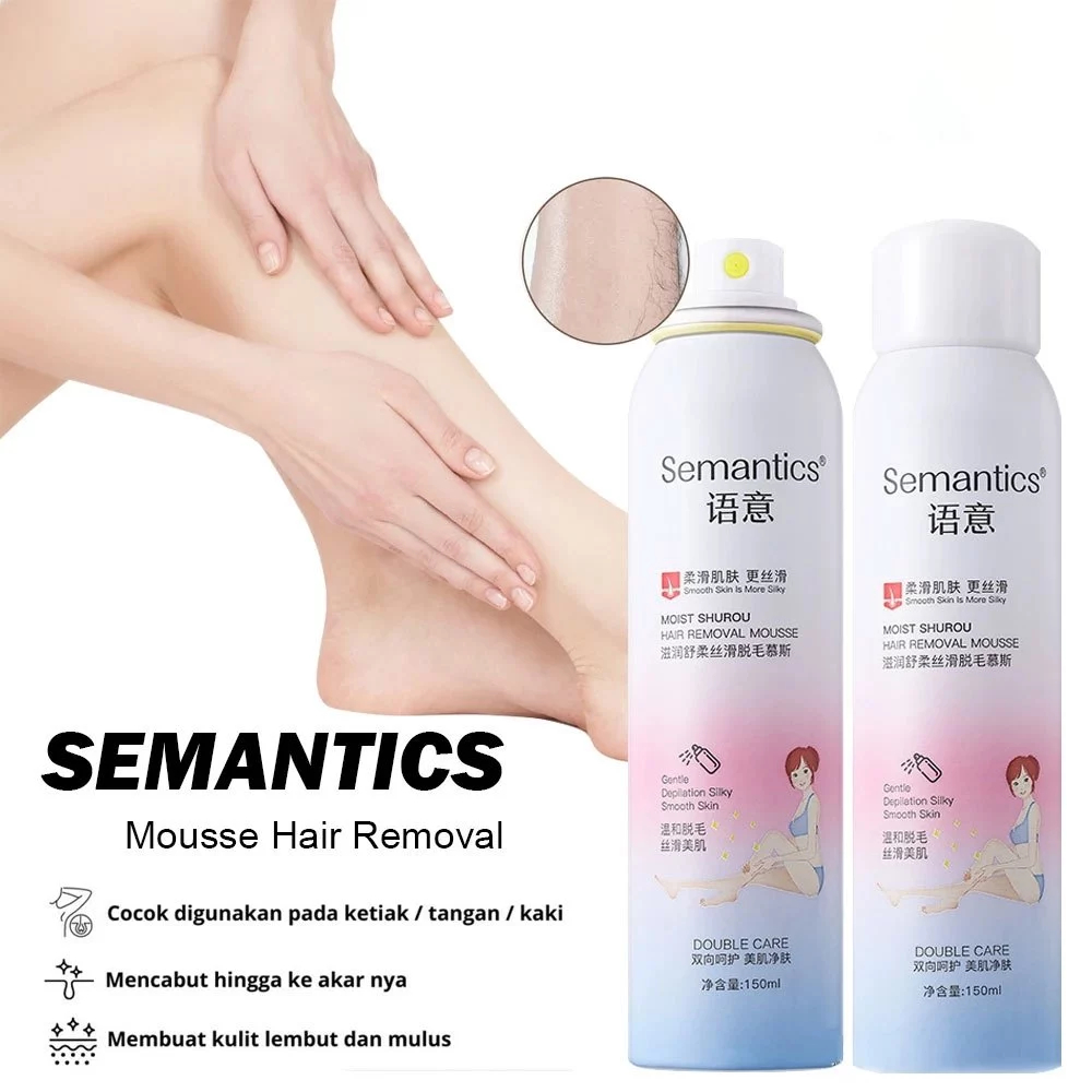 Spray Perontok Bulu Permanent Hair Removal Semantics Spray Tanpa sakit, Kulit Halus, Cream Ketiak, C
