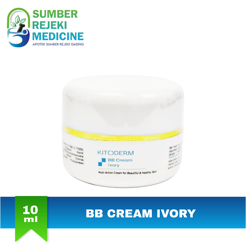 Kitoderm BB Cream Ivory 10gr Melembabkan Dan Menyamarkan Flek