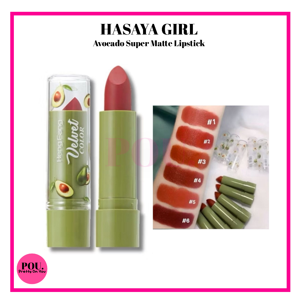 Lipstick Super Matte Hasaya Girl Daixuere Avocado Lipstik Kosmetik Pewarna Bibir Glowing XX145
