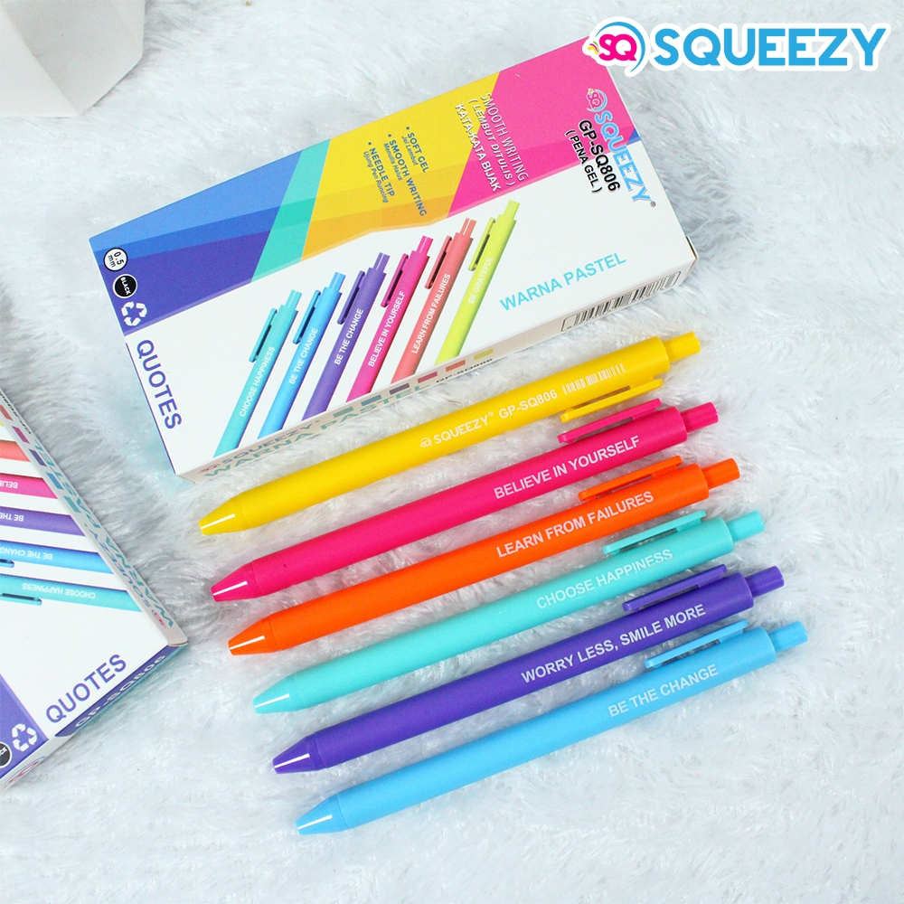 

Pulpen Gel Pastel Tinta Hitam SQ-806 (1 Lusin) Pack