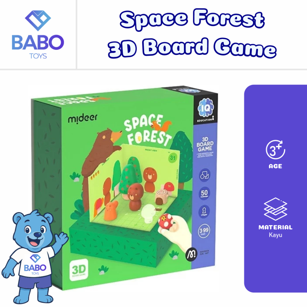 Mideer Space Forest IQ Board Game 3D Toys Mainan Edukasi Anak Balita Usia Umur 3 4 5 6 Tahun +