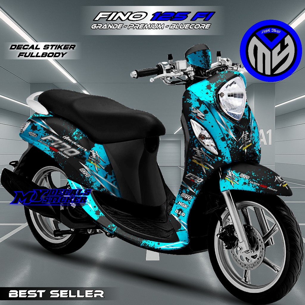 Decal Fino Full body - Sticker Full body Stiker Yamaha Fino FI Premium Grande Bluecore 125 Hayabusa