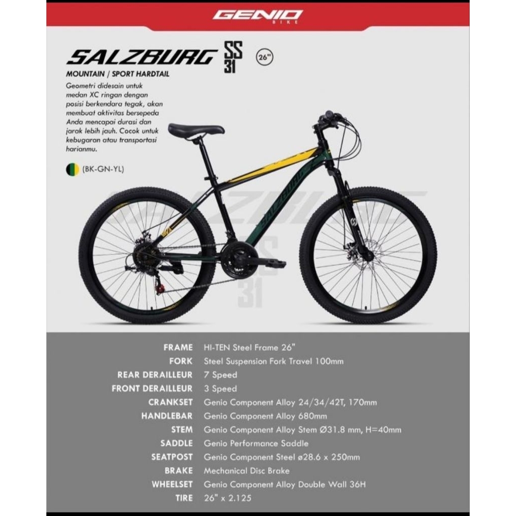 Sepeda Gunung/MTB GENIO SALZBURG SS-31 26Inch