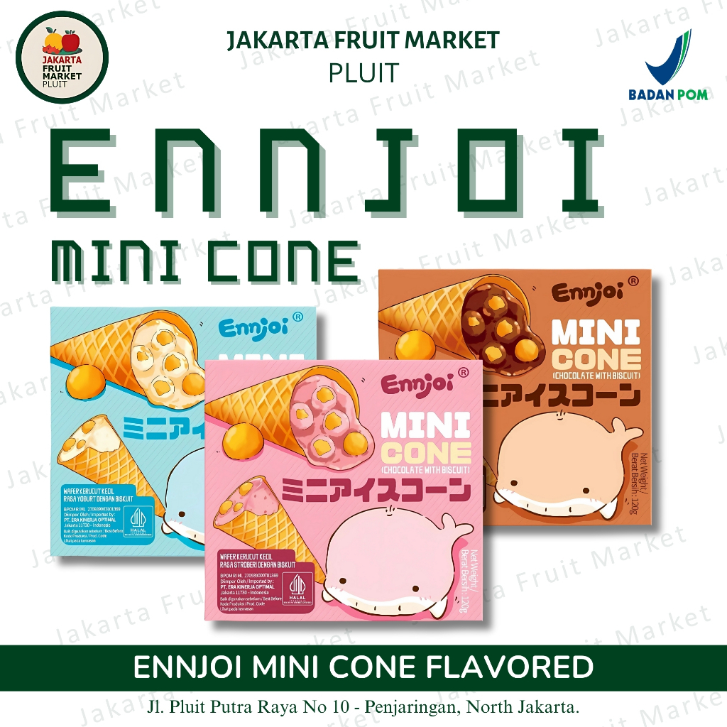 

Biscuit Ennjoi Mini Cone - Strawberry/Choco/Yogurt