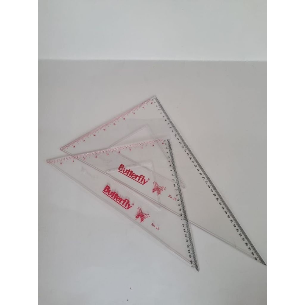 

Penggaris segitiga butterfly no 15 plastik transparan