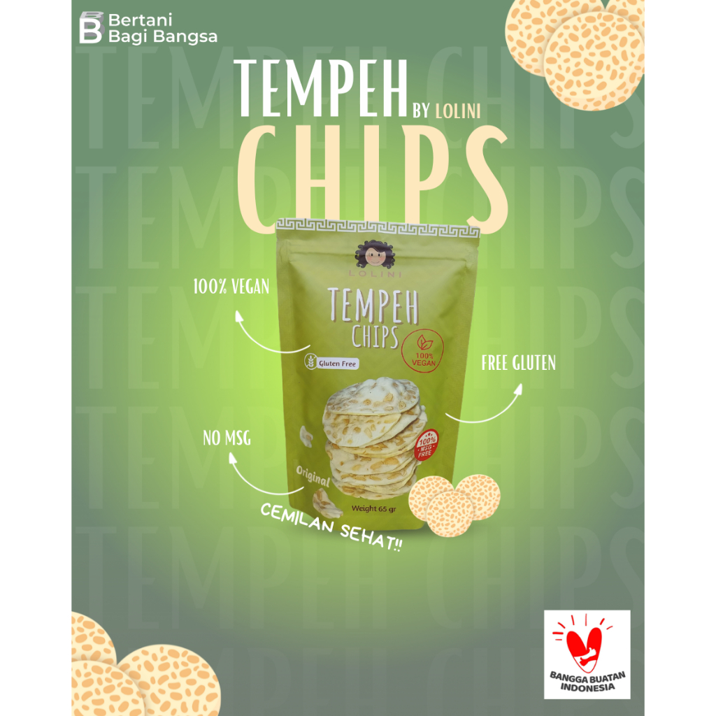 

Keripik Tempeh Chips Snack Sehat dan Cemilan sehat no MSG Free Glutten Original Flavour tanpa pengawet by lolini