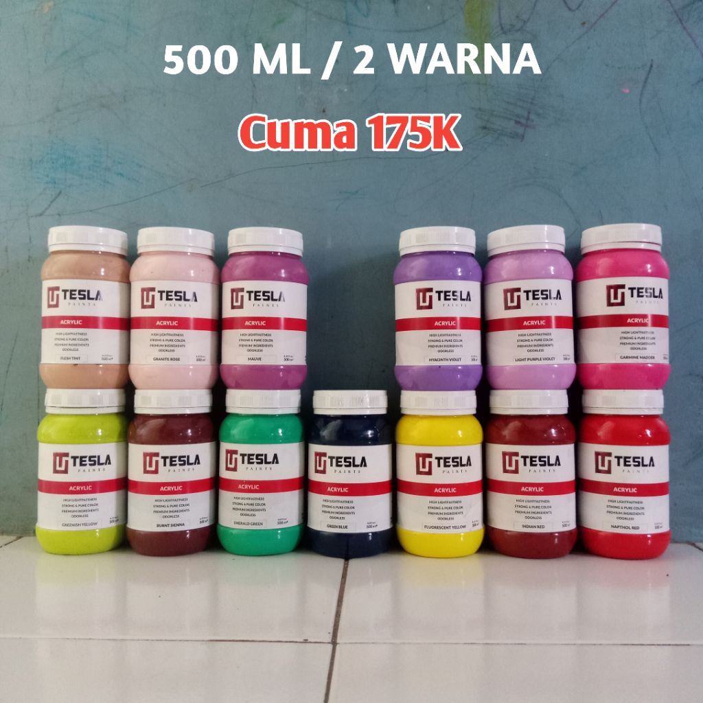 

CAT LUKIS AKRILIK TESLA UK. 500 ML / 2 WARNA