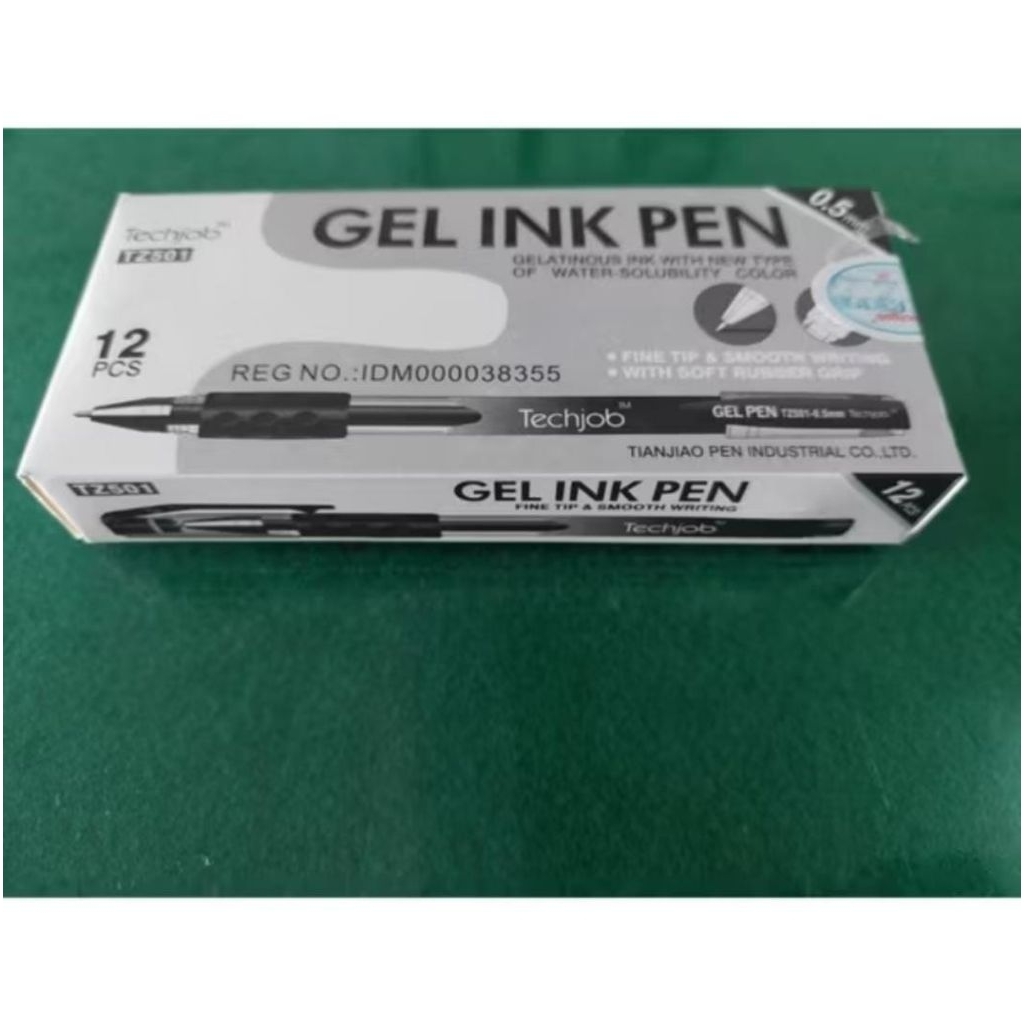 

BOX ISI 12] PULPEN TECHJOB TZ501 GEL INK PEN HITAM 0.5MM BERKUALUTAS / PULPEN CAIR TECHJOB / PULPEN GEL / PULPEN CAIR MURAH / PULPEN GEL MURAH / BALLPOINT / PULPEN MURAH BERKUALITAS
