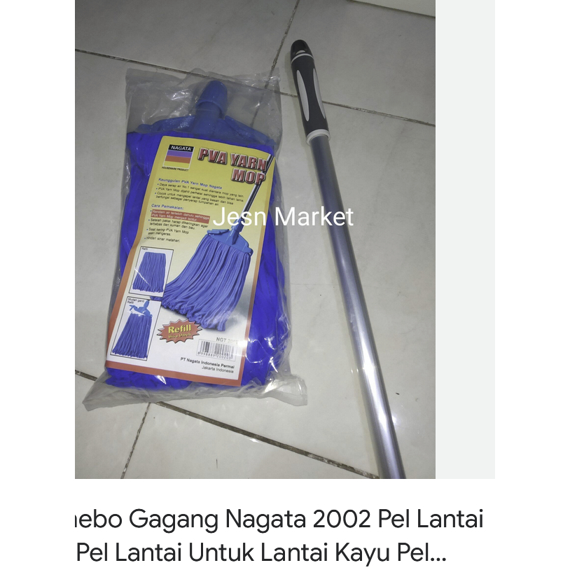 Pel Lantai + Gagang Nagata 2002 Kanebo Kain Handuk PVA Yarn Mop Tebal Kuat