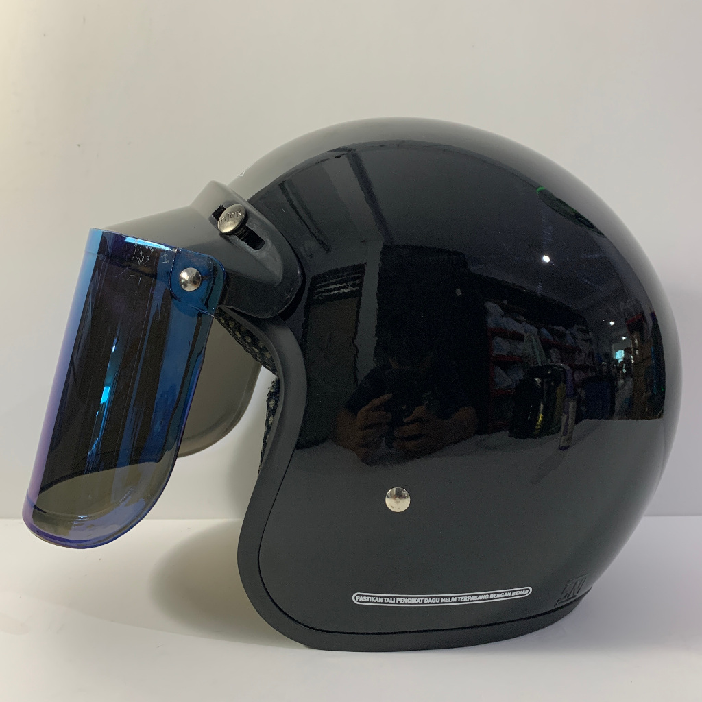 Helm Bogo Hitam Glossy - Classic Polos Solid - Helmet SNI Dewasa BXP