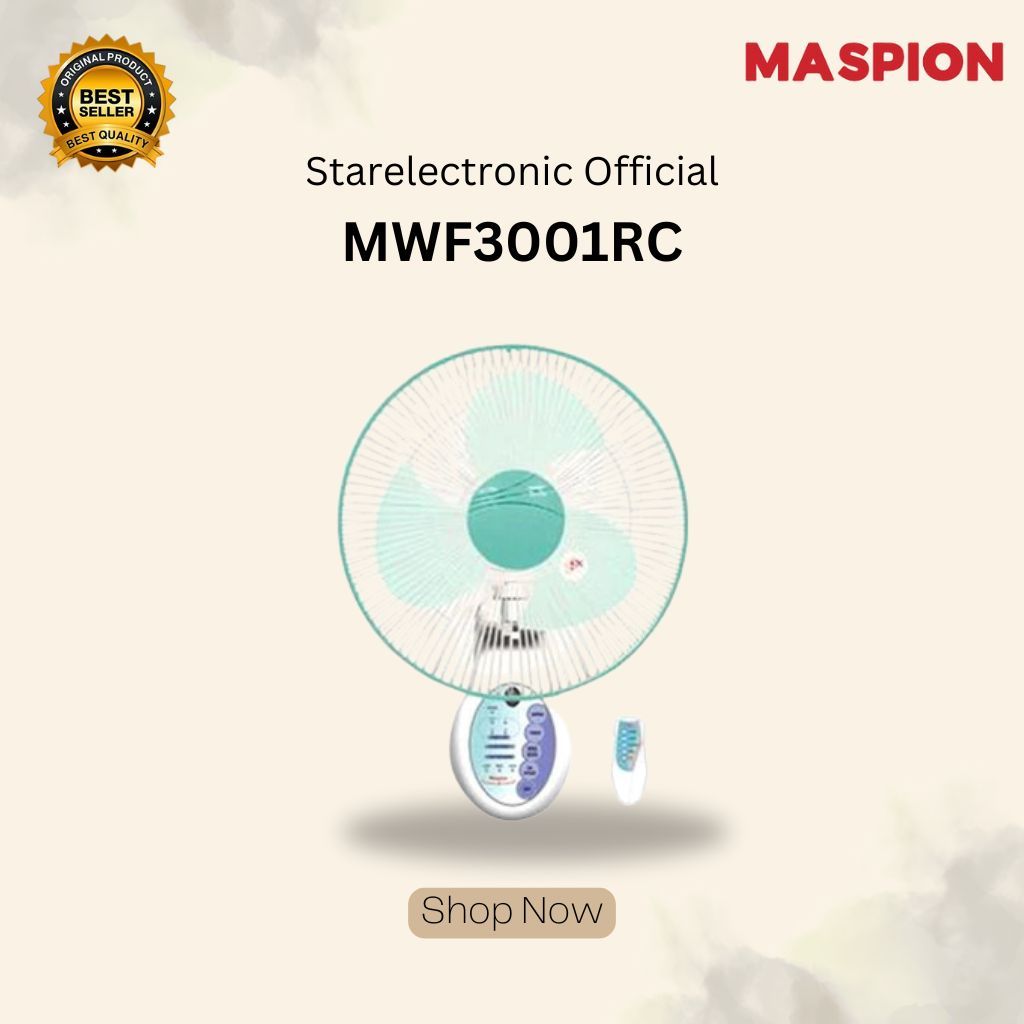 MASPION MWF 3001RC KIPAS ANGIN DINDING REMOTE 12INCH MWF3001RC/MWF3001RC WALL FAN 12 INCH/MWF3001RC