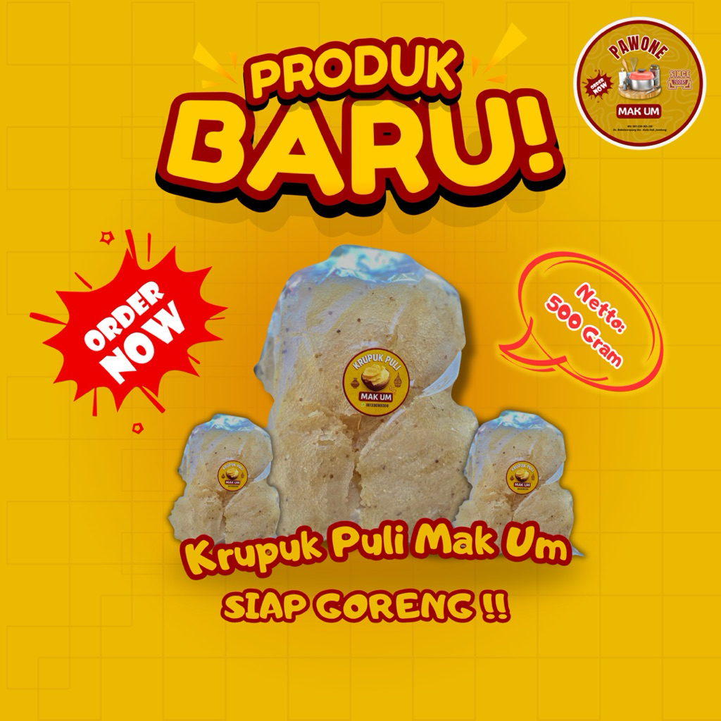 

Pawone Mak Um Krupuk Puli 100% Alami Tanpa Obat Puli Renyah Gurih Siap Goreng !!