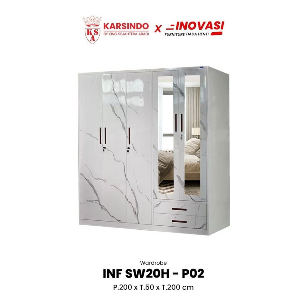 lemari pakaian 5 pintu plat besi