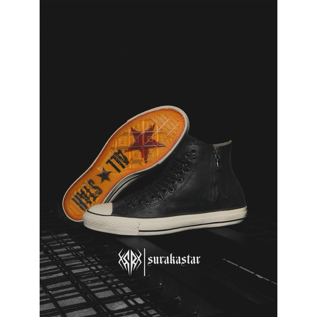 CONVERSE JOHN VARVATOS SIDE ZIP MULTIEYELET SNAKESKIN LEATHER