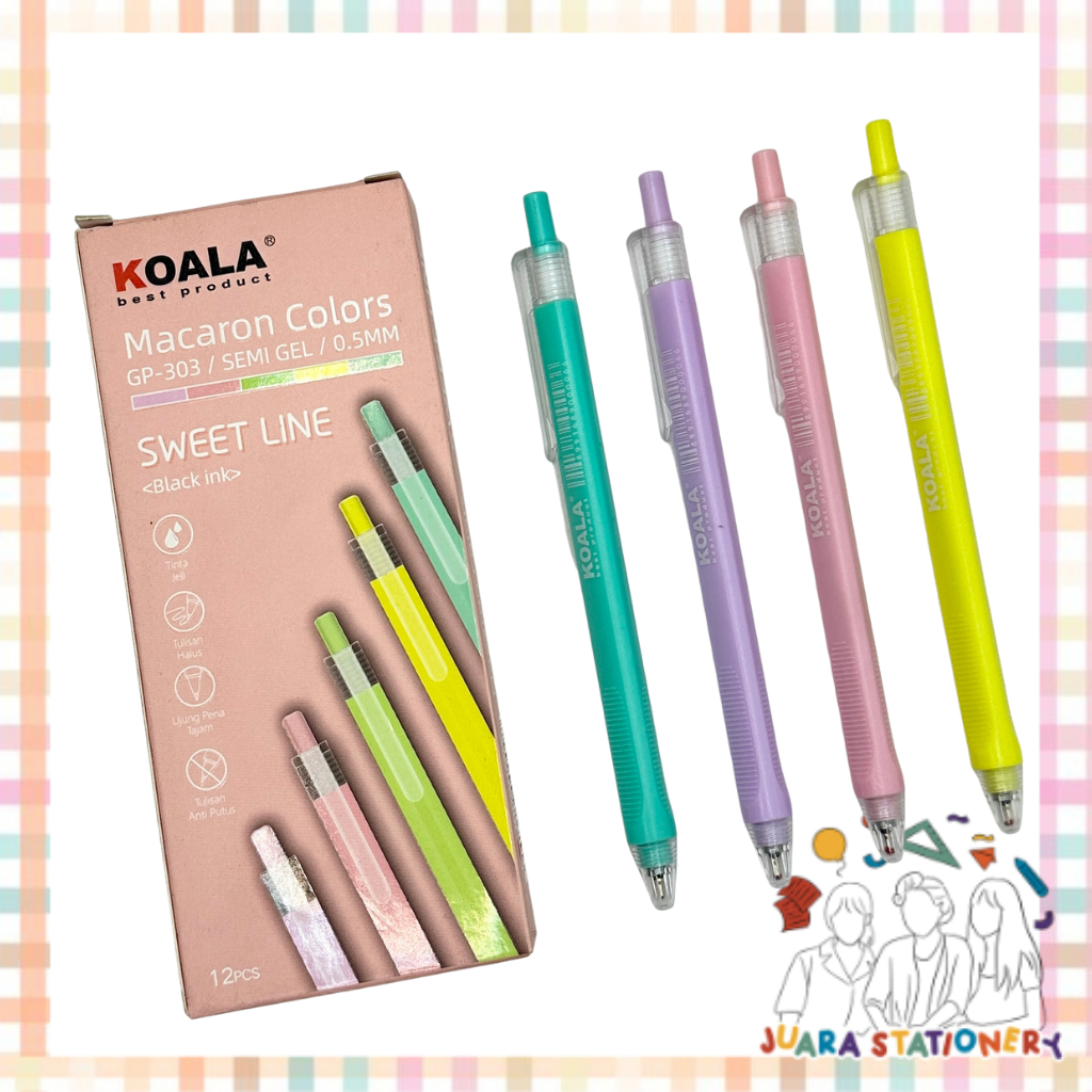 

(356) Pulpen Koala Triangular Pastel GP-303 0.5mm Hitam / Pulpen Semi Gel Segitiga
