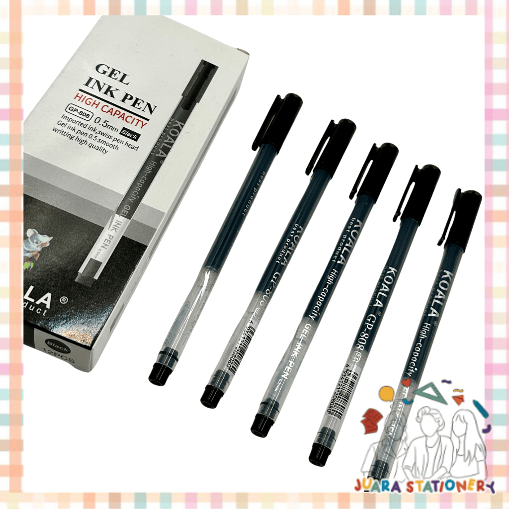 

(2609) Pulpen Gel Koala GP-808 / Gel Ink Pen 0.5mm Pulpen Gel Hitam