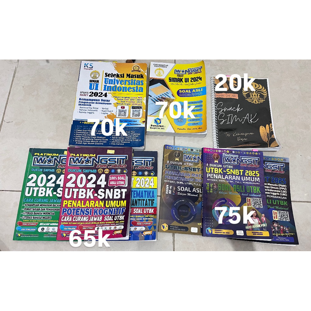 

Preloved Buku wangsit 2024, 2025, SIMAK UI; KS SIMAK UI; Snack SIMAK UI