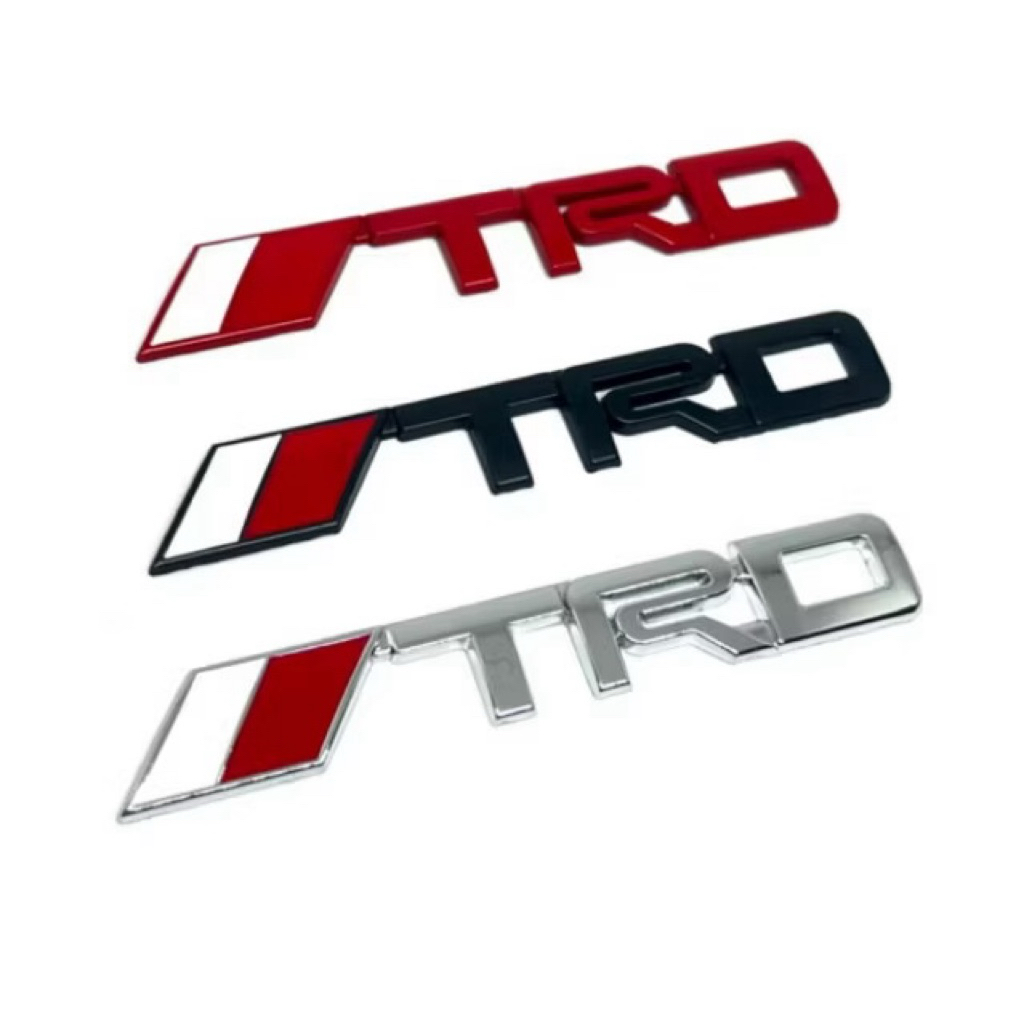 EMBLEM TULISAN LOGO TRD MODEL PENDEK UNIVERSAL GRILL BODY MOBIL MEDAN AVANZA FORTUNER RUSH CALYA INN