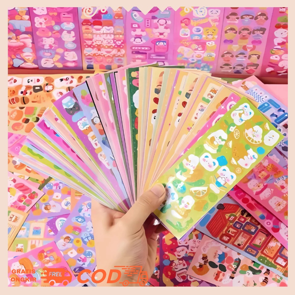 

100 Lembar Stiker DIY Photocard Kpop Shiny Kartun Lucu Akrilik Buat Buku Jurnal