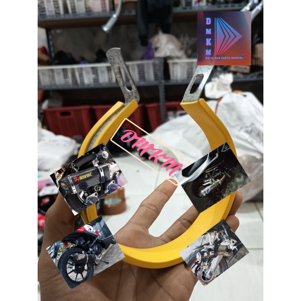 Klem knalpot 4 inch | Gantungan knalpot 4 inch kuning | Pengait knalpot 4 inch kuning | Klem Knalpot