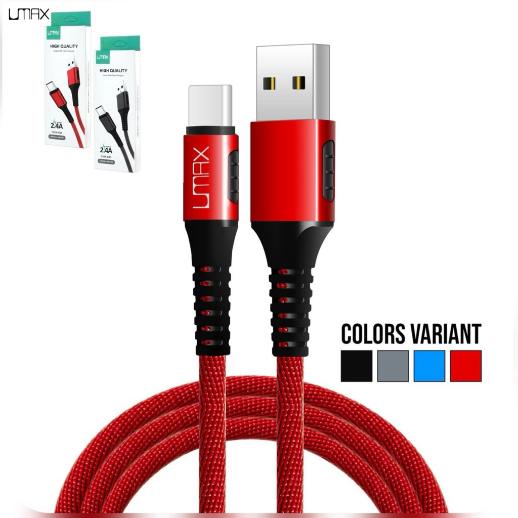 ✅  Kabel Data UMAX CMX-100 3,2A (Support Fast Charging) (Bahan Metal Nylon)