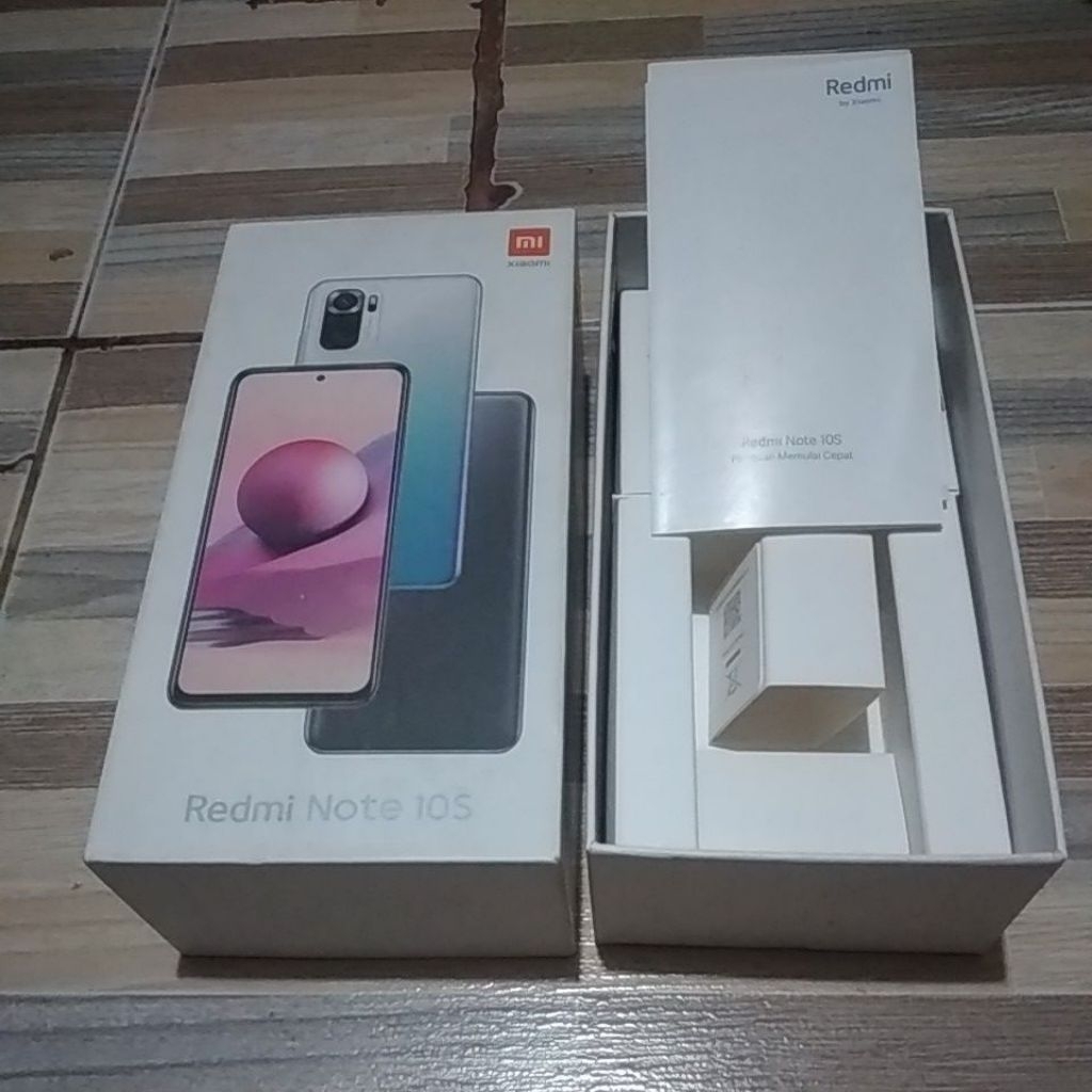 DUS BOX HP REDMI NOTE 10S RAM 8/128 GB BEKAS ORIGINAL.
