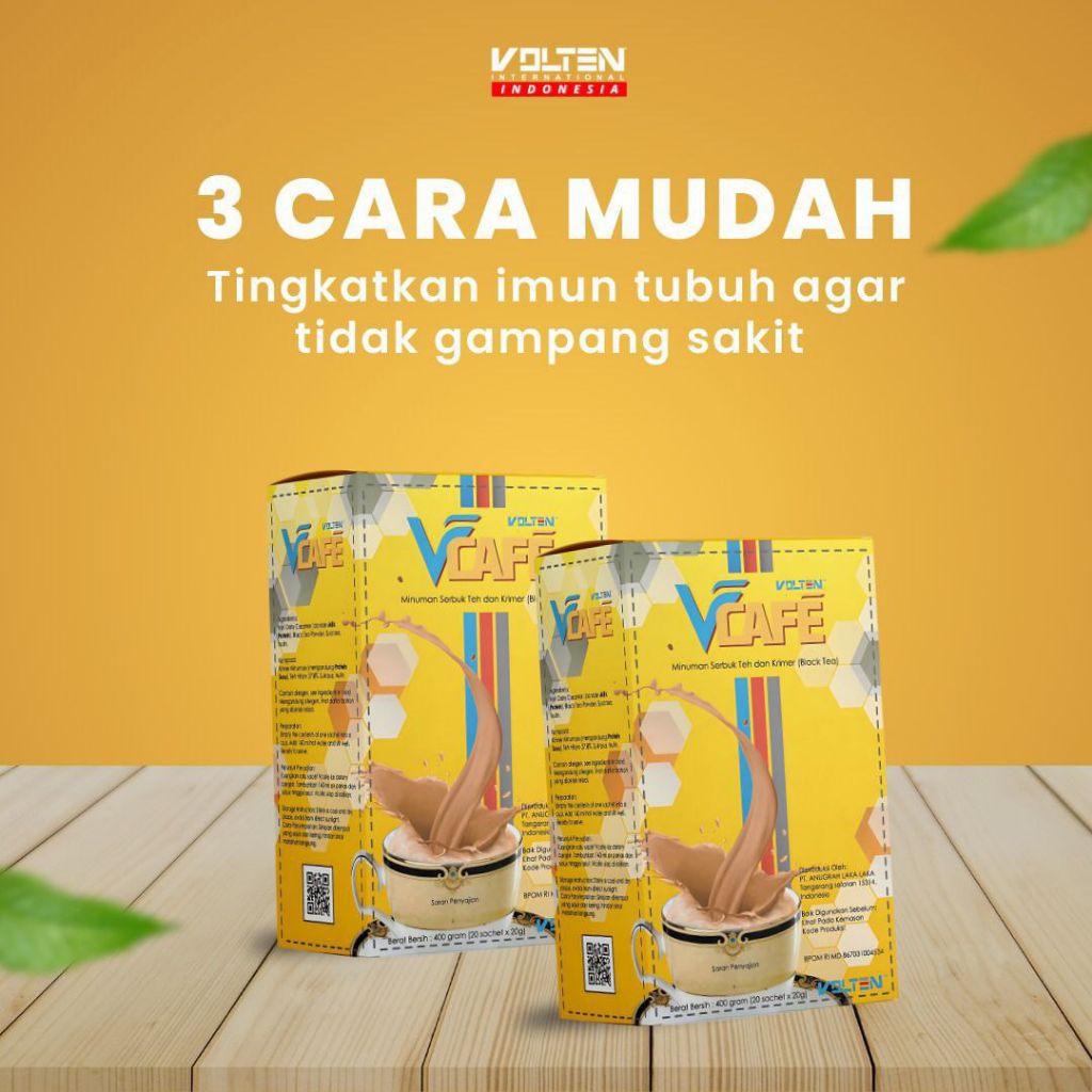 

Teh jahe hitam Volten V-caffe (minuman serbuk teh dan krimer) BLACK TEA