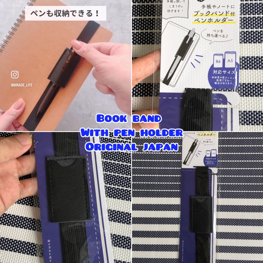 

book belt band with pen holder untuk buku A5 B6 original japan