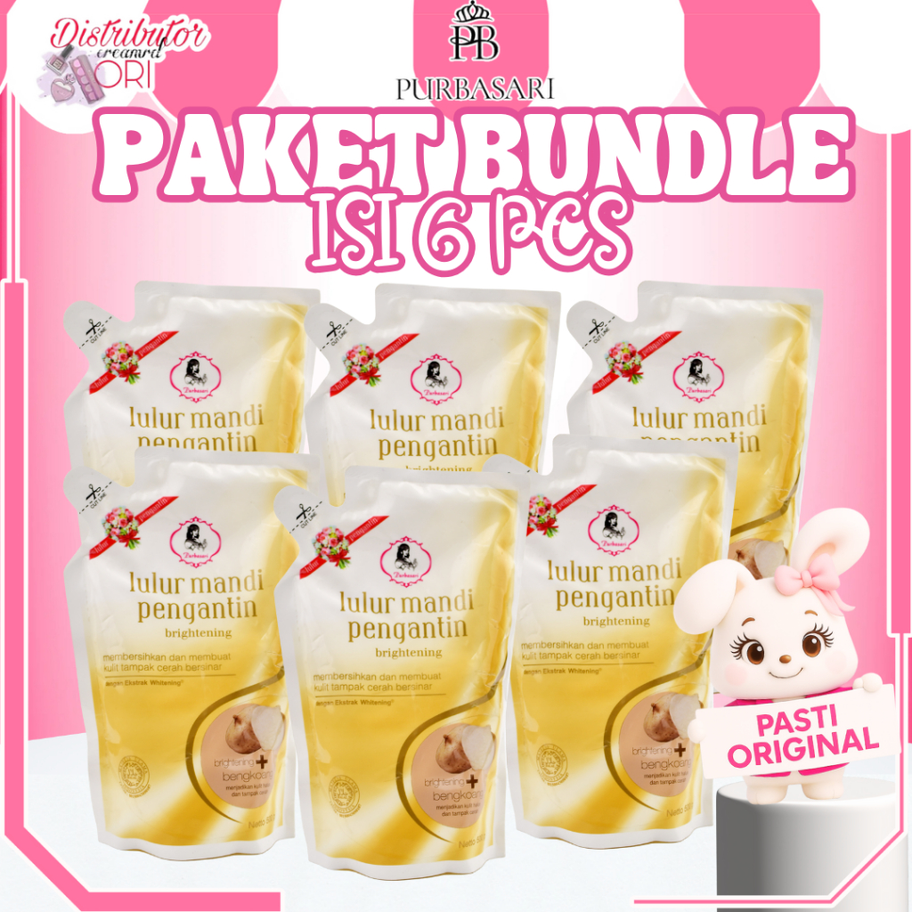 [PAKET ISI 6] Purbasari Lulur Pengantin 500G / Lulur Pemutih Whitening Pencerah / Lulur pelembab kul