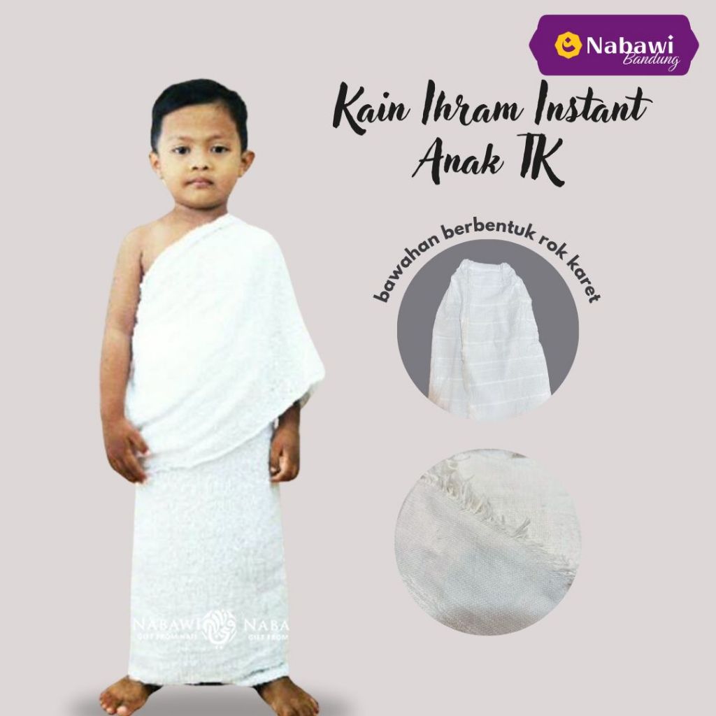 Kain Ihram Anak Baju Ihram Anak Kain Ihram Anak Laki Laki Perlengkapan Haji Umroh Anak Nabawi Bandun