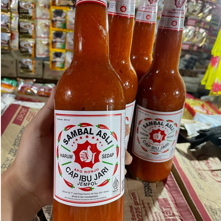 

Saus Sambal Asli cap Ibu Jari 600ml (1 Botol)