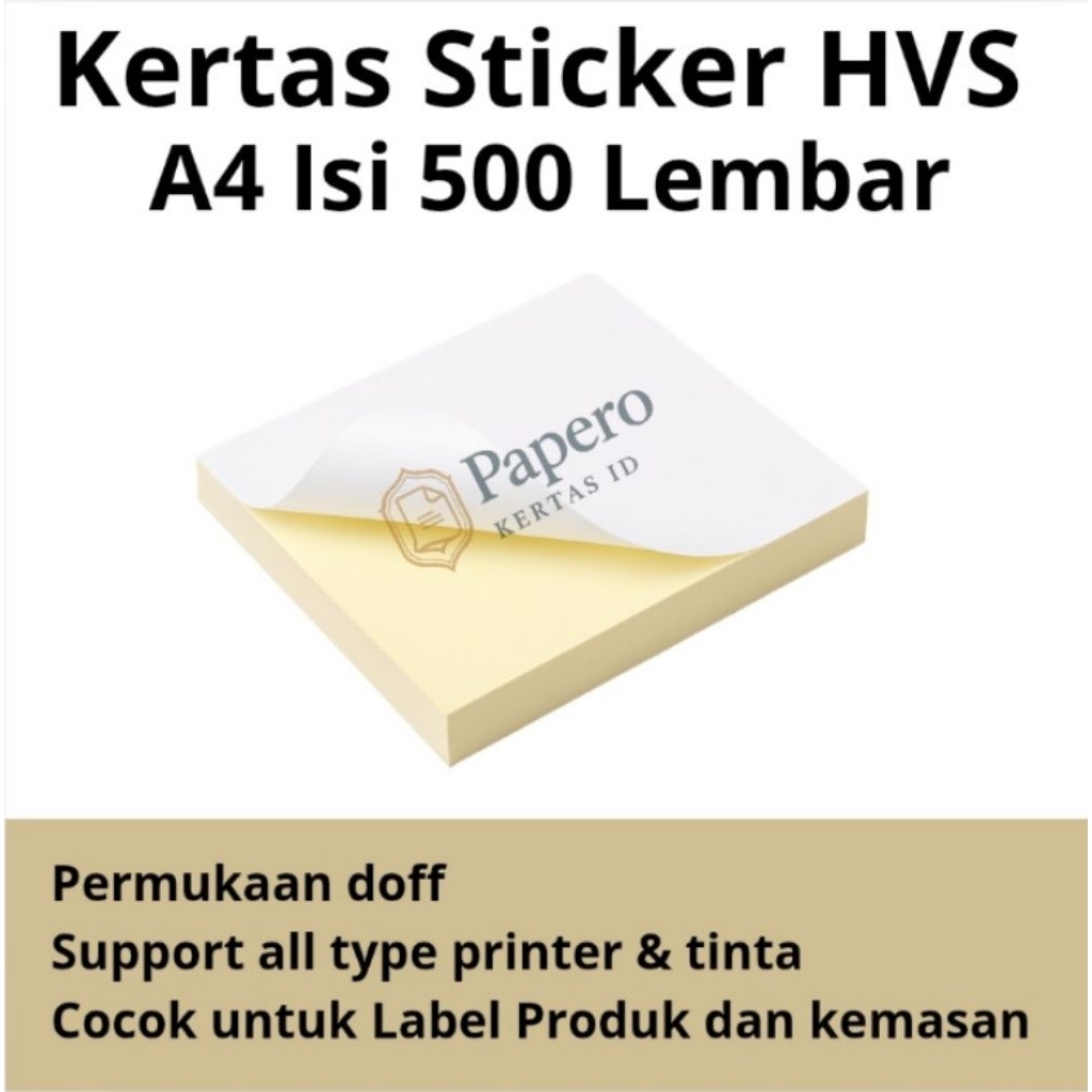 

Sticker HVS A4 Isi 500 Lembar / 1 Rim untuk Printer – Kertas Stiker Print Sendiri Inkjet Laser | Cocok Untuk Label dan Sticker Nama