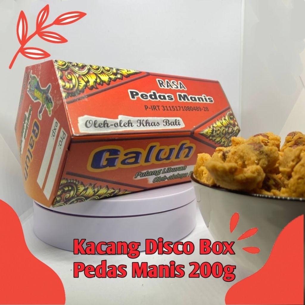 

Kacang Disco Galuh Box 200g – Oleh Oleh Khas Bali, Rasa Pedas Manis, Camilan Renyah Halal