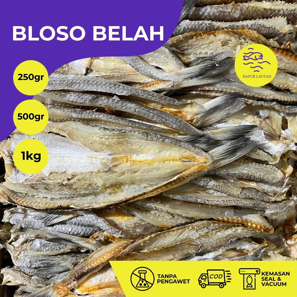

Ikan Asin Bloso Belah Berat 250 gram, 500 gram & 1 kg