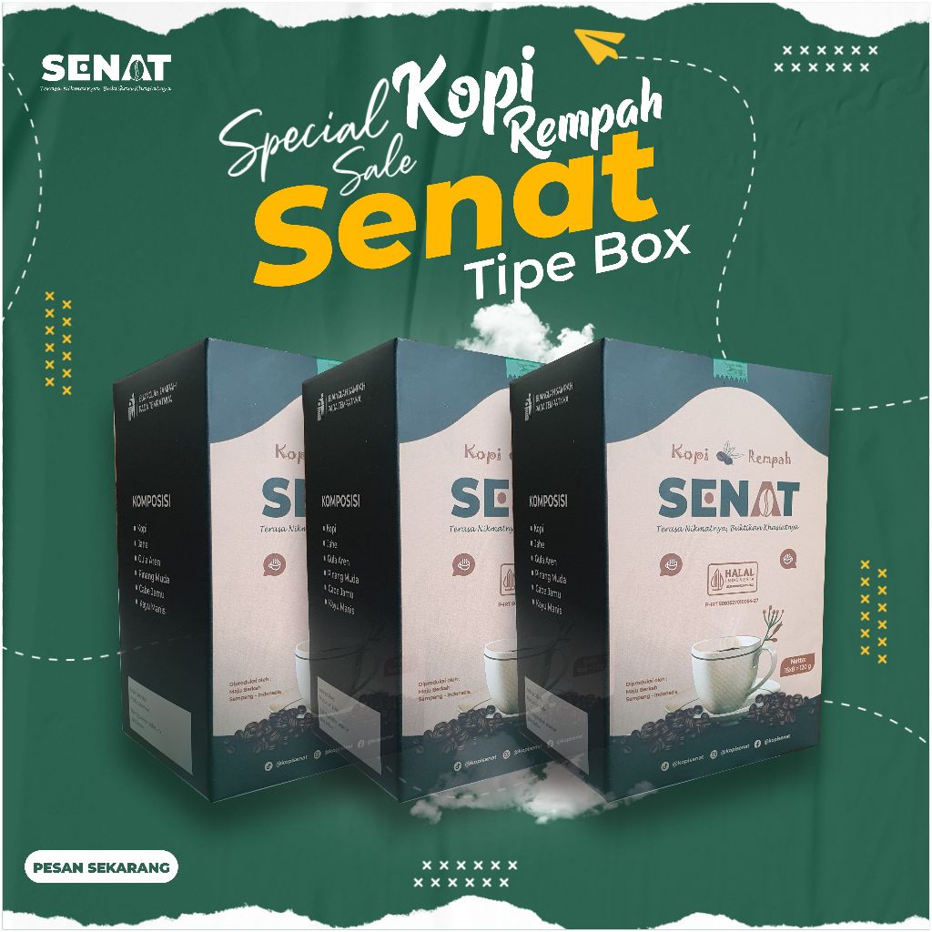 

Paket Triple Kopi Box isi 8 sachet bubuk kopi rempah nusantara kopi senat