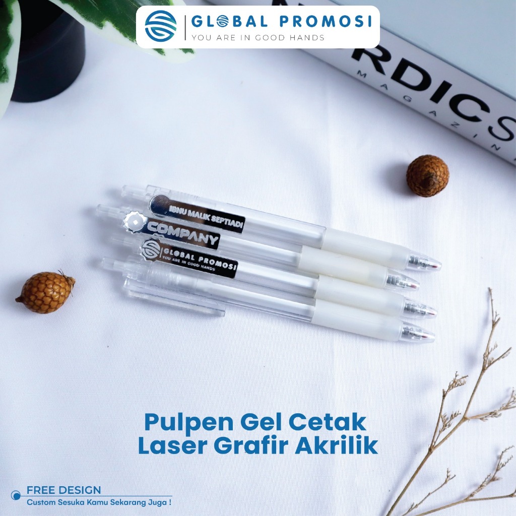 

Custom Pulpen Gel Cetak Laser Grafir Akrilik Souvenir Promosi