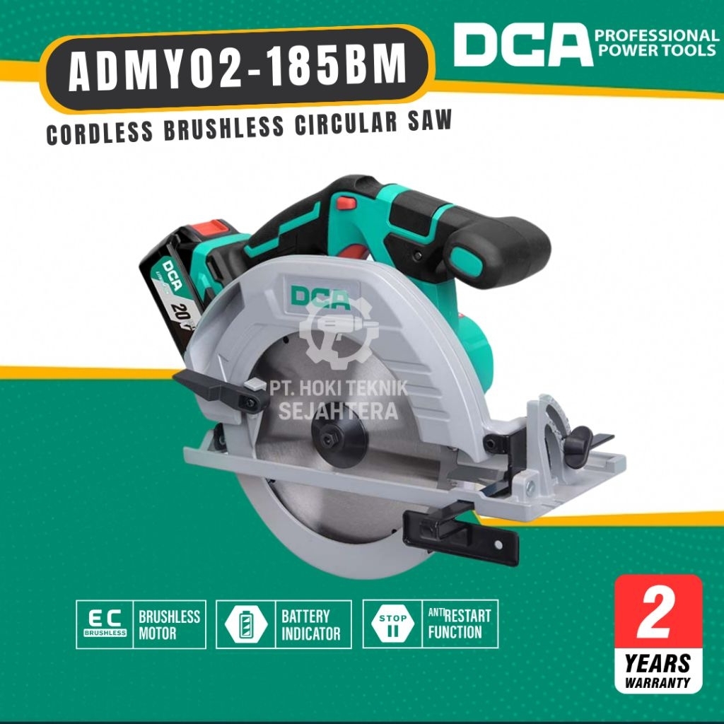 DCA ADMY02-185BM MESIN SIRKEL BATRE / CIRCULAR SAW BATERAI /CORDLESS BRUSHLESS CIRCULAR SAW 20V