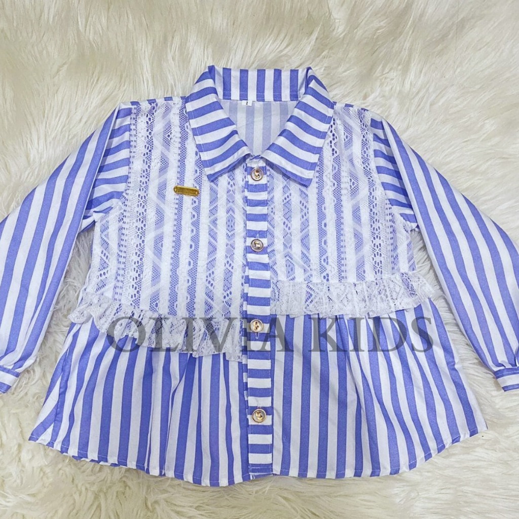 Baju Atasan Kemeja Blouse Anak Perempuan Kekinian usia 3 Sampai 12 Tahun Baju Kemeja Anak Perempuan 
