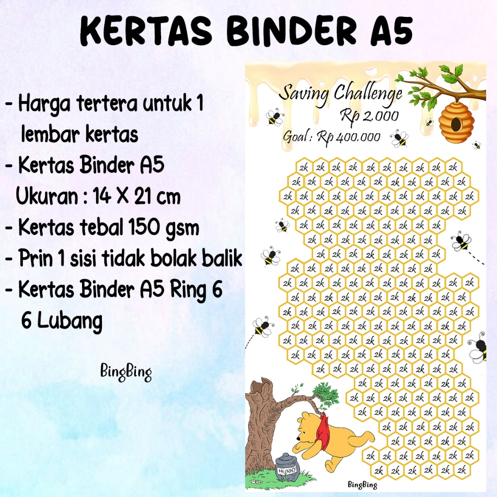 A5 KERTAS BINDER MENABUNG A5