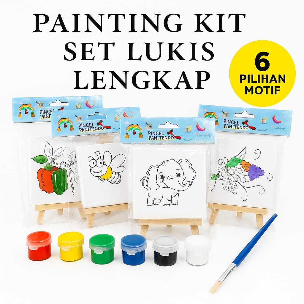 

DIY Painting Kit - Paket Set Lukis Mini Anak Lengkap Kanvas Cat Akrilik Kuas Paint By Number Edukasi