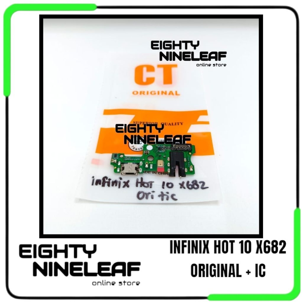 Flexible Konektor Charger Infinix Hot 10 X682 Original + IC / Fleksibel Papan Board Con Mic Cas Hp
